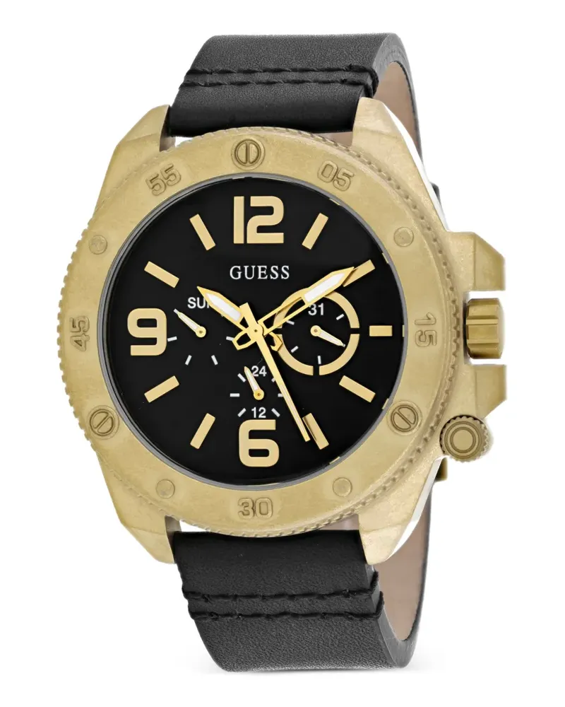 Guess logo-detail 46mm watch - Schwarz Schwarz