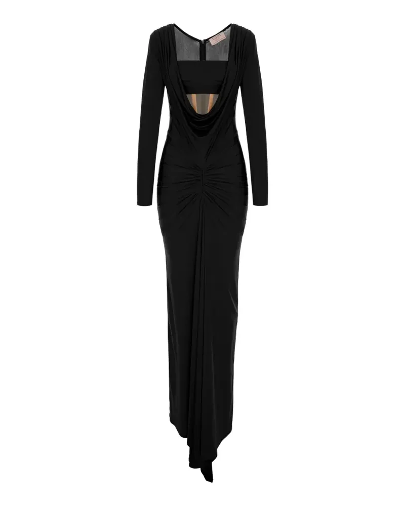 V:PM ATELIER Donna draped cutout maxi dress - Schwarz Schwarz