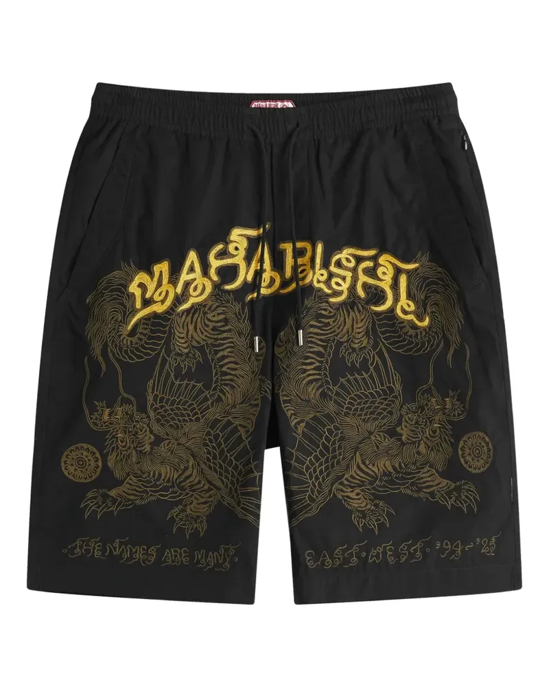 maharishi Shorts mit Tiger-Print - Schwarz Schwarz