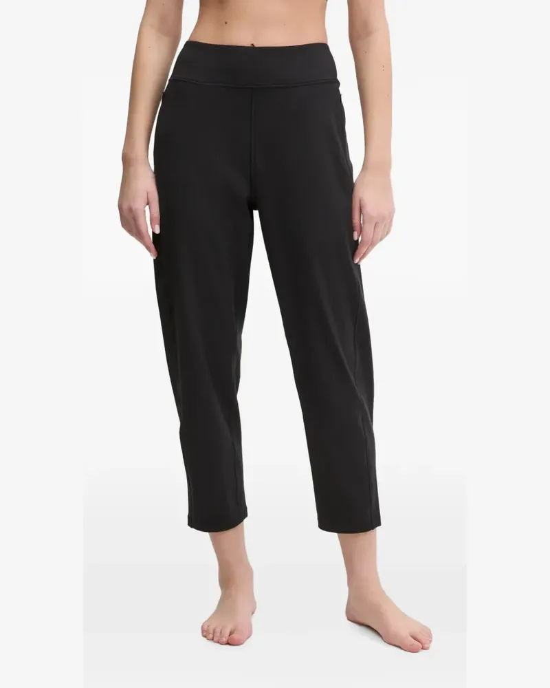 adidas logo-print cropped track pants - Schwarz Schwarz