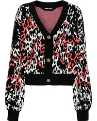 Just Cavalli Cropped-Cardigan mit Leoparden-Muster Schwarz