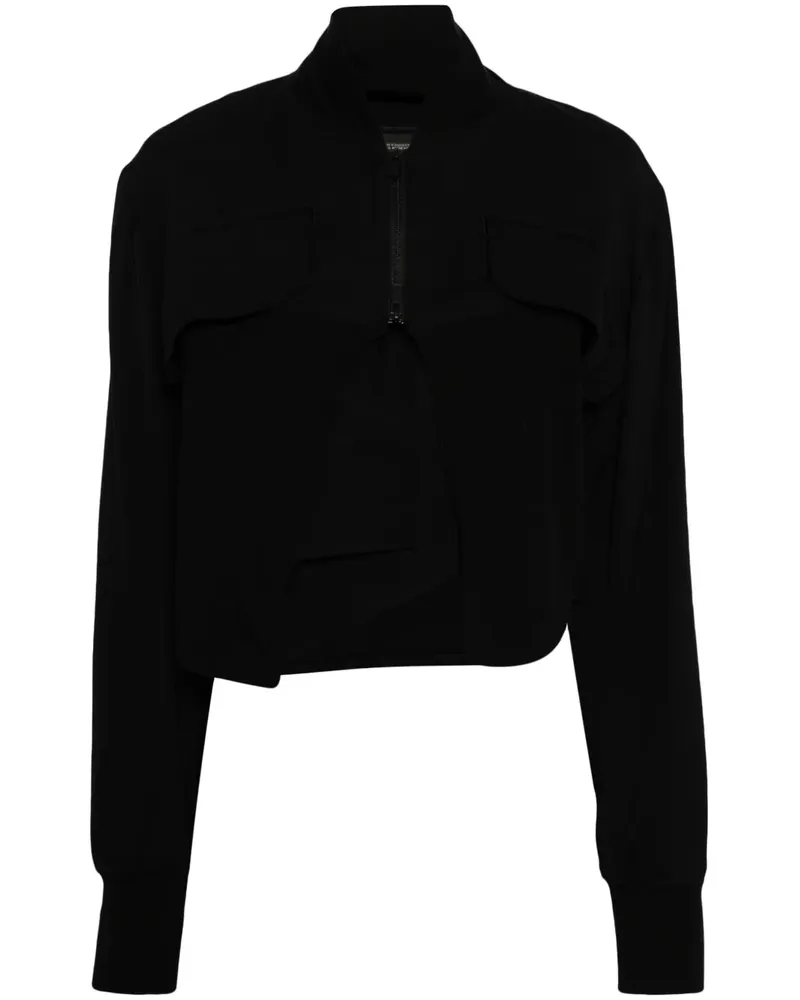 Yohji Yamamoto Bomberjacke im Layering-Look - Schwarz Schwarz