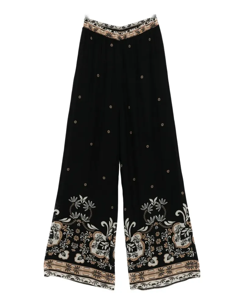 Twin-Set floral-print pants - Schwarz Schwarz