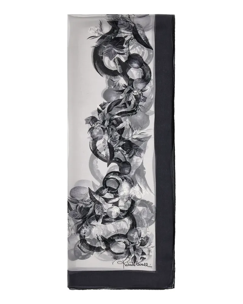 Roberto Cavalli Schal mit Print - Schwarz Schwarz