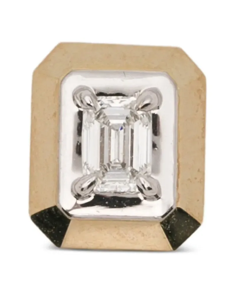 Rainbow K stud diamond earring - Gold Gold