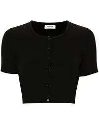 Sandro Geripptes Cropped-Top Schwarz