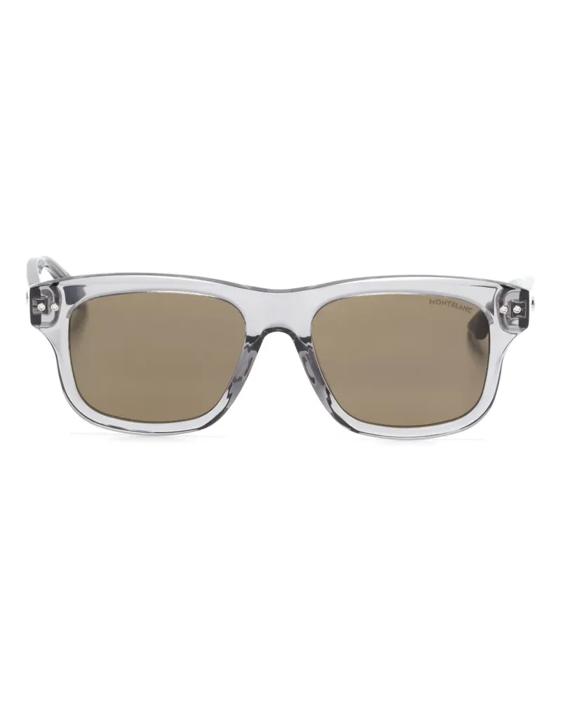 Montblanc Sonnenbrille mit eckigem Gestell - Grau Grau