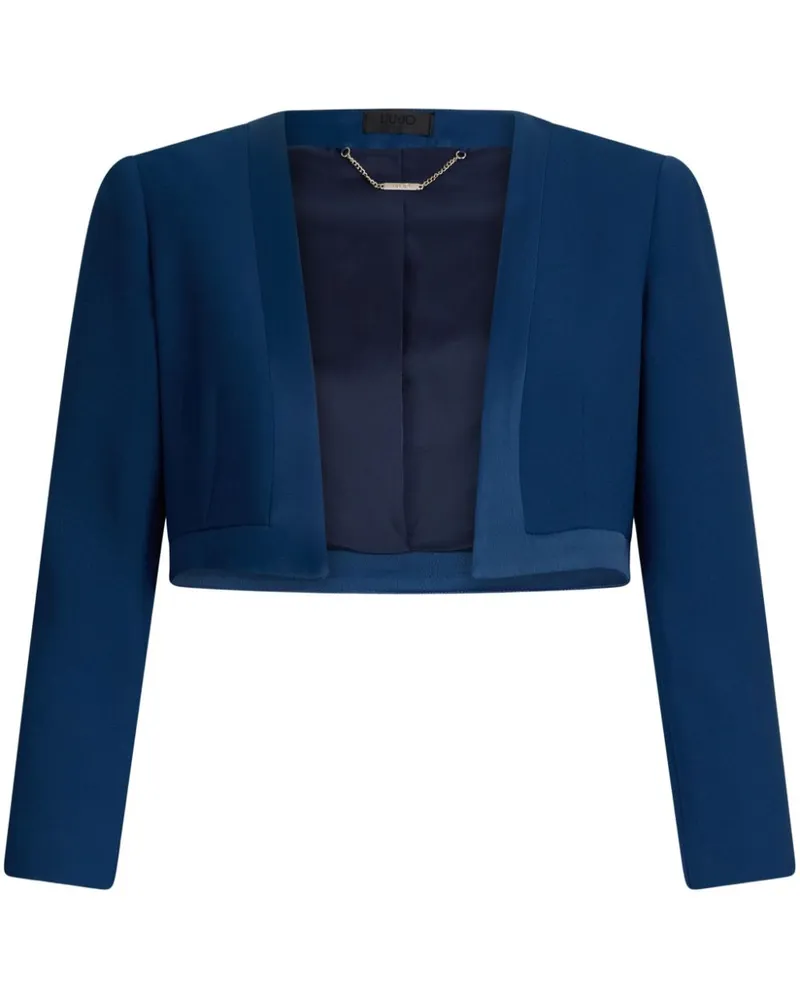 Liu Jo Cropped-Jacke mit Rundhalsausschnitt - Blau Blau