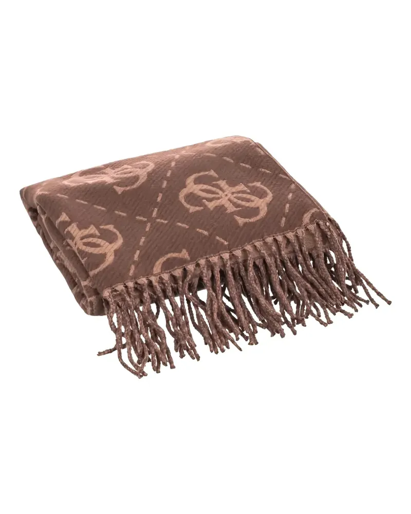 Guess Nolana 4G Schal mit Monogrammmuster - Braun Braun