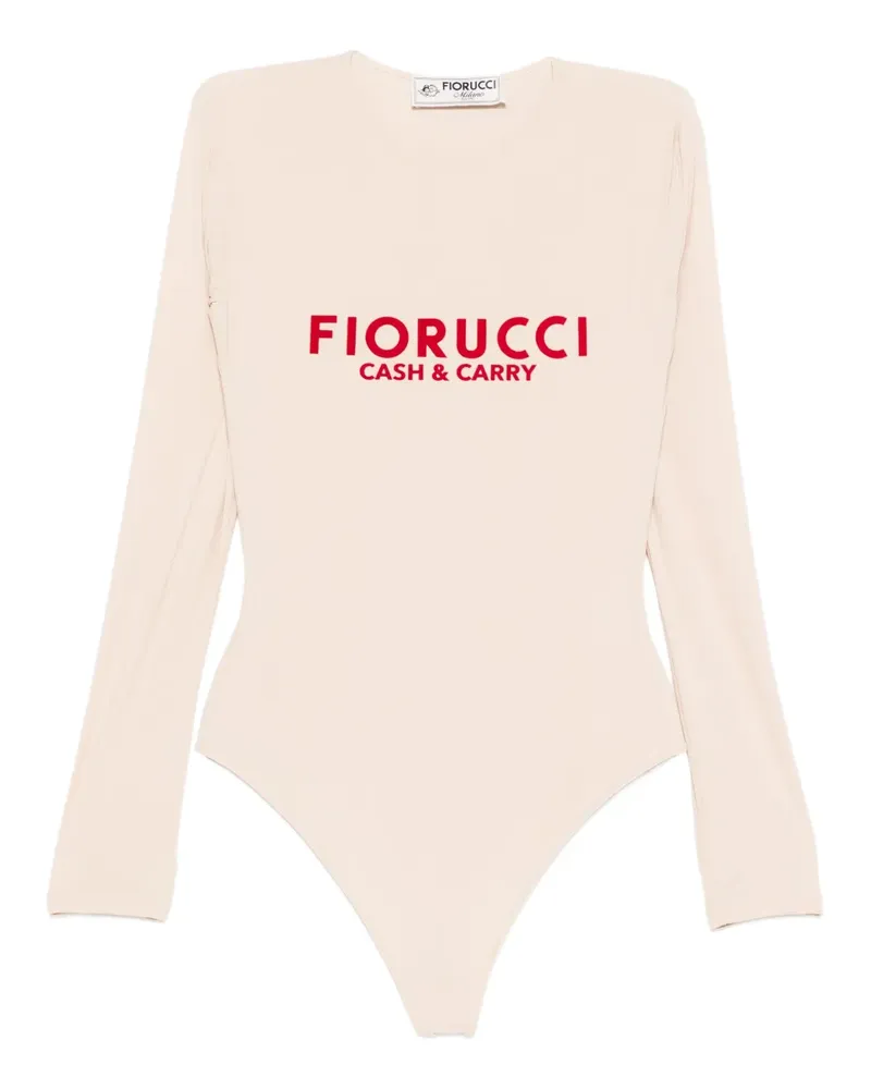 Fiorucci Langärmeliger Body mit Logo-Print - Nude Nude