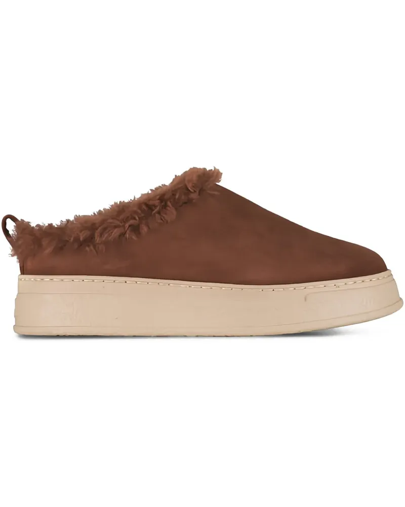 Attilio Giusti Leombruni Mules mit Plateau - Braun Braun