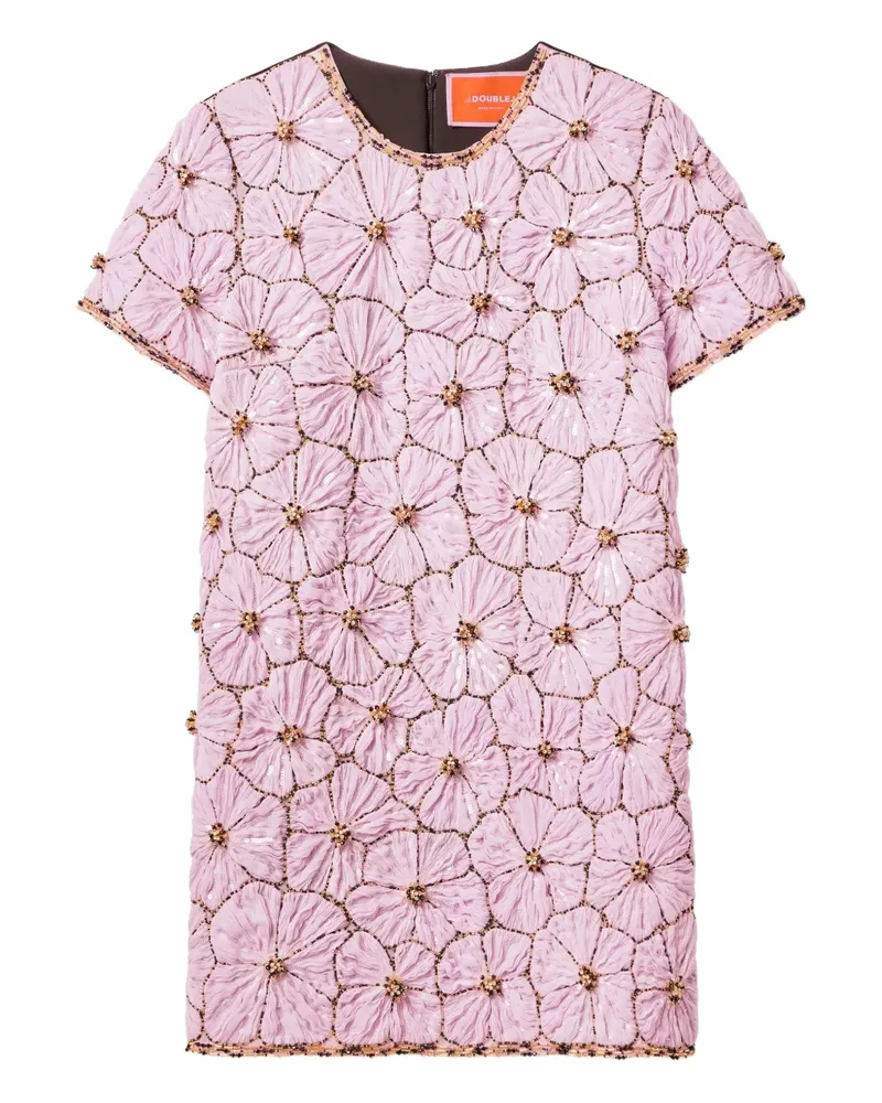 La DoubleJ Minikleid mit Blumenstickerei - Schwarz Schwarz
