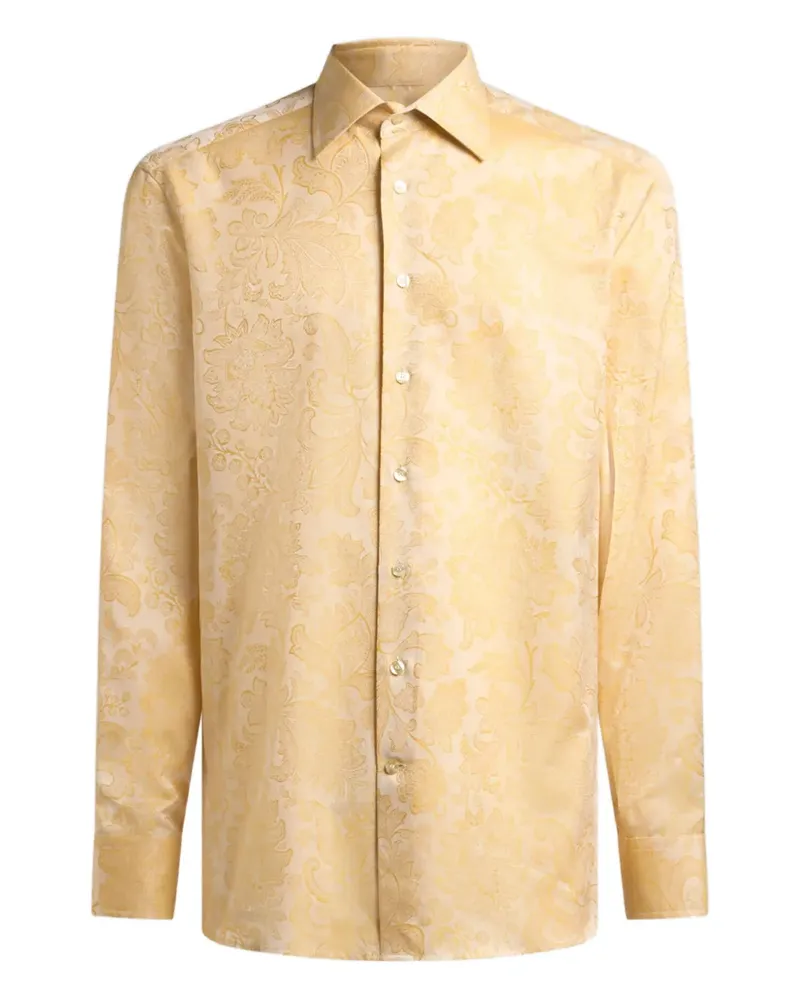 Etro Jacquard-Hemd mit Blumen - Gelb Gelb