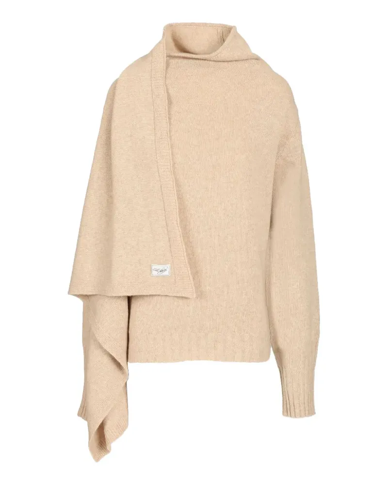ATTICO draped-detail sweater - Nude Nude