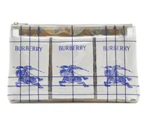 Transparente Clutch mit Logo-Patch - Weiß