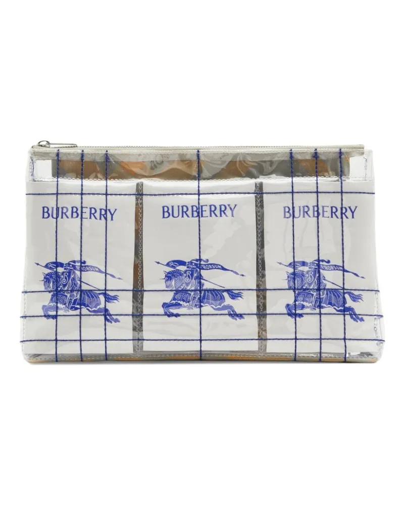 Burberry Transparente Clutch mit Logo-Patch - Weiß Weiß