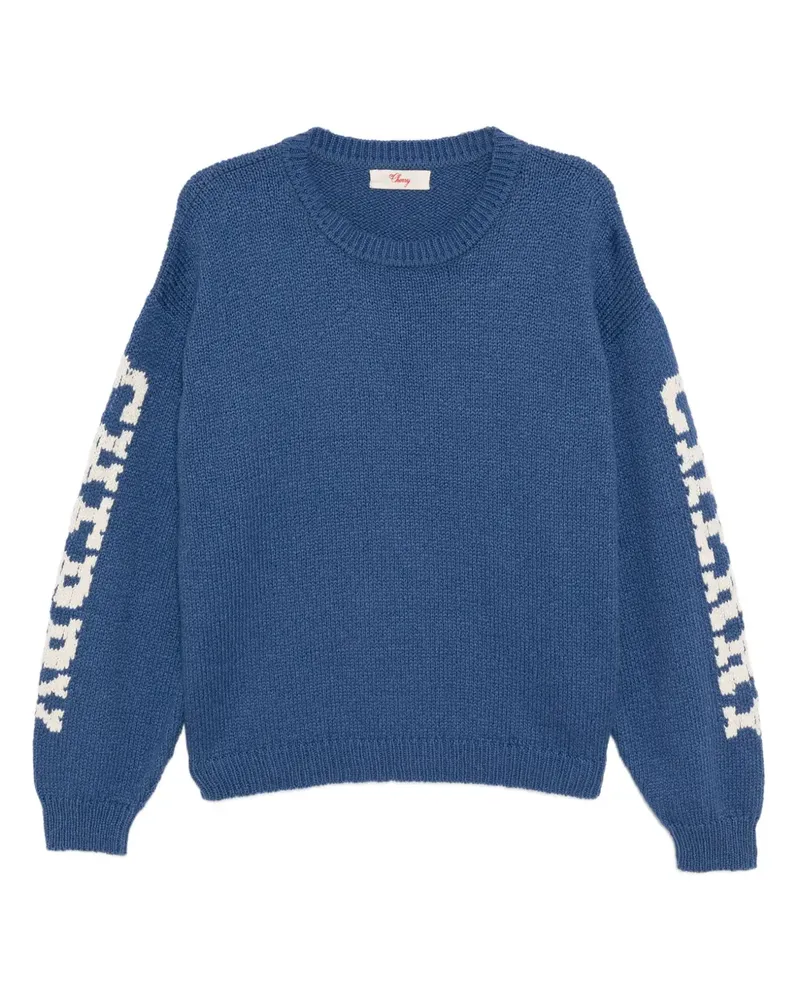CHERRY LA logo print sleeve jumper - Blau Blau