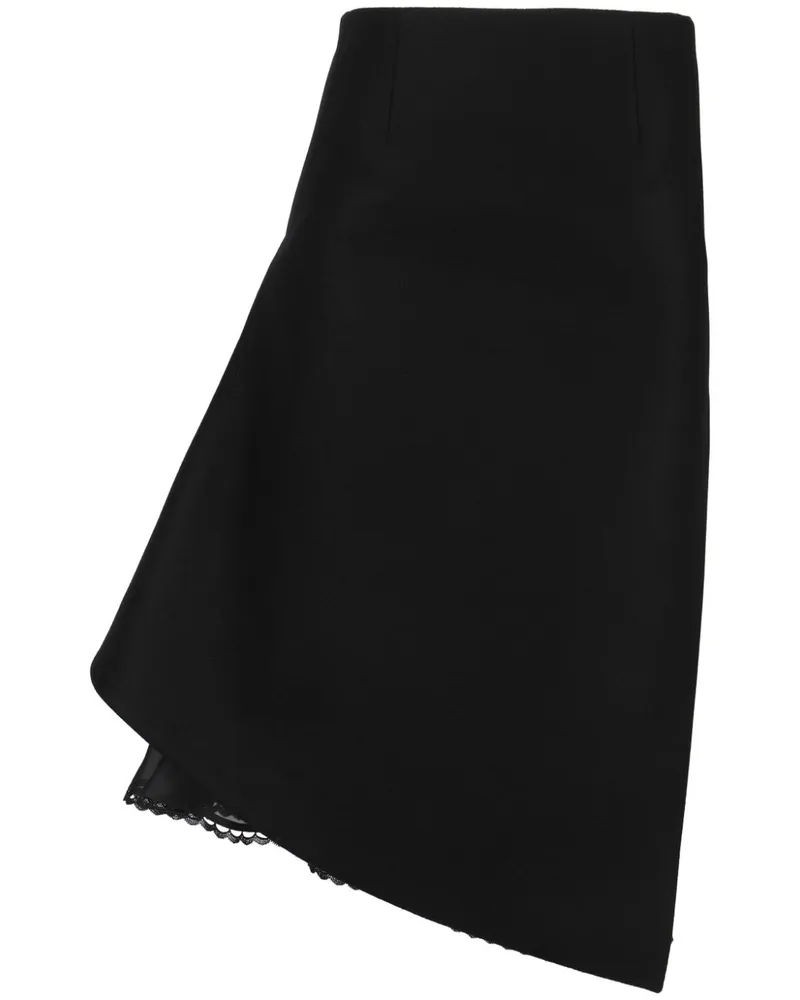 Sacai Asymmetrischer Rock - Schwarz Schwarz