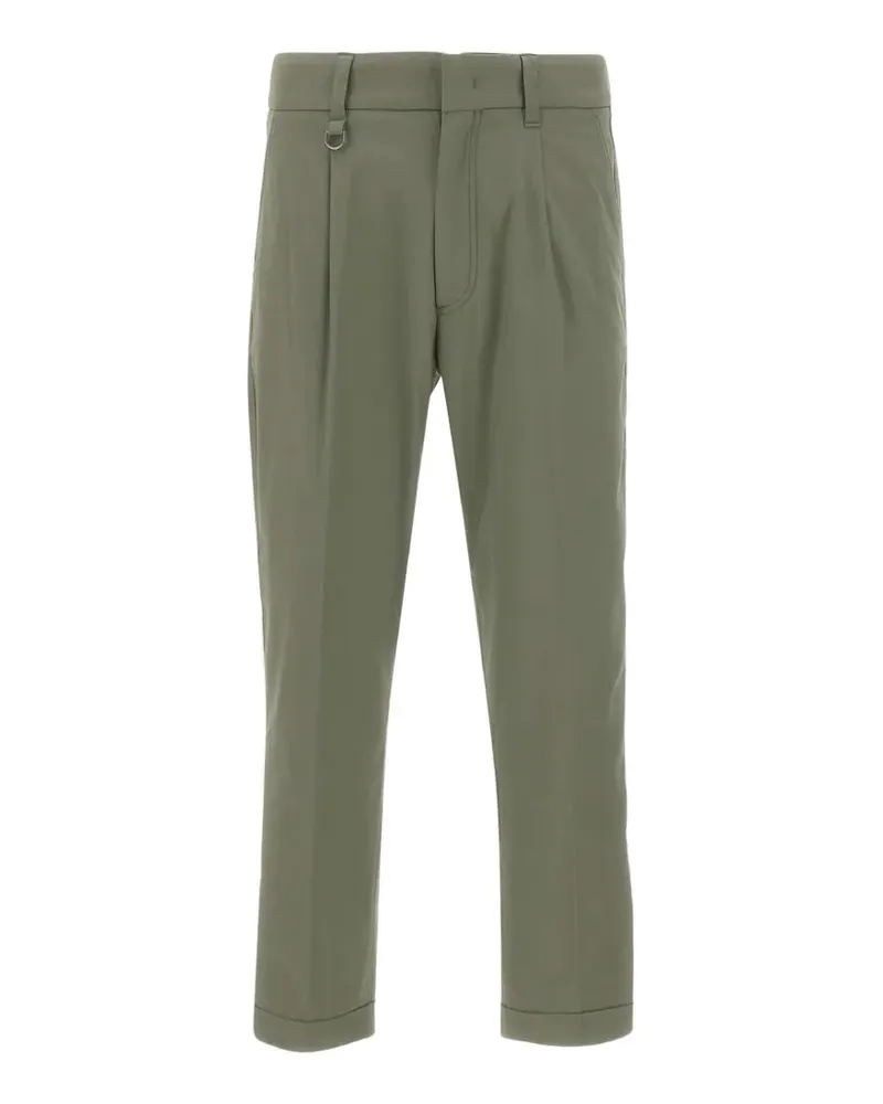 Paolo Pecora Milano pleated turned-up trousers - Grün Grün