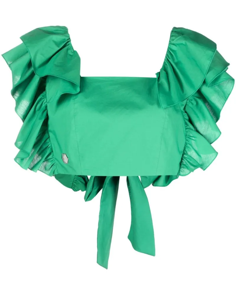 Philipp Plein Volant Cropped-Top - Grün Grün