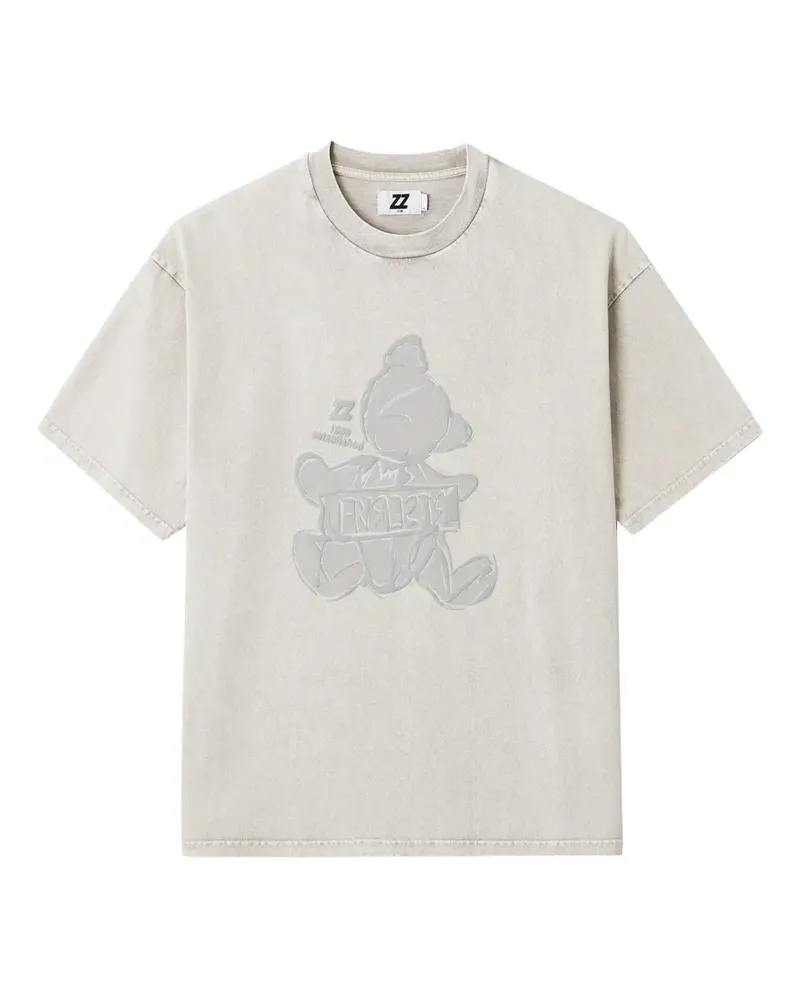 Izzue T-Shirt mit grafischer Prägung - Nude Nude