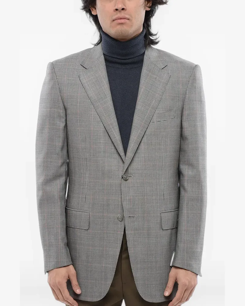 Corneliani Prince of Wales single-breasted blazer - Grau Grau