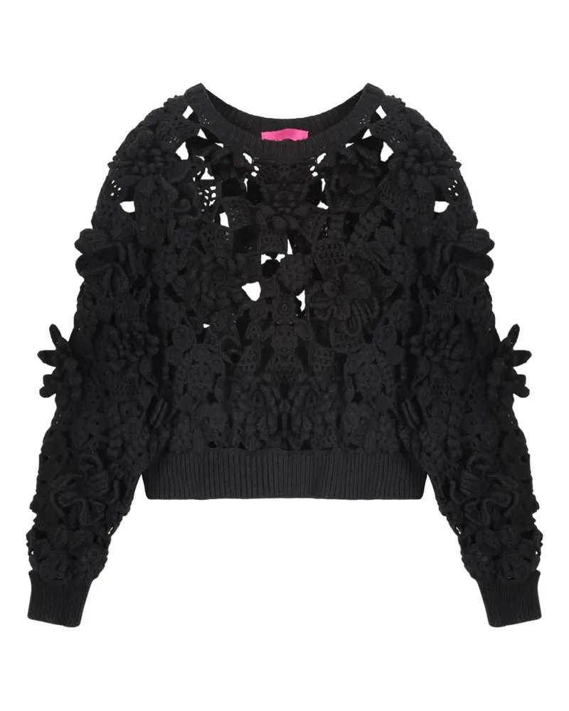 Valentino Garavani floral-appliqué sweater - Schwarz Schwarz