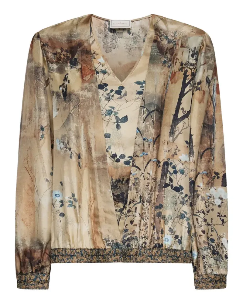 Pierre-Louis Mascia Aloe Bluse mit Blumenprint - Nude Nude