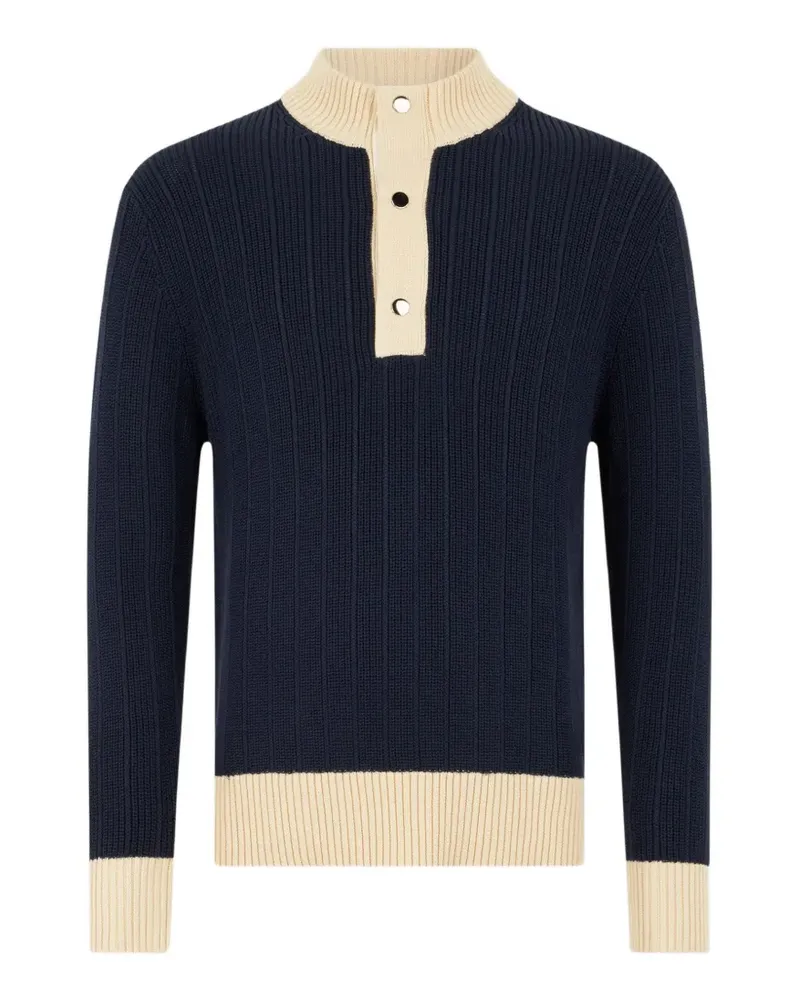 Ballantyne buttoned ribbed pullover - Blau Blau