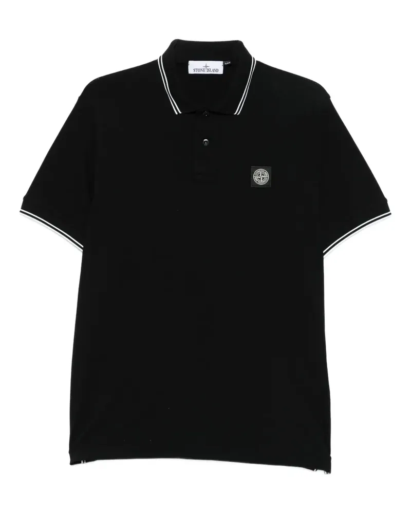 Stone Island Poloshirt mit Logo - Schwarz Schwarz
