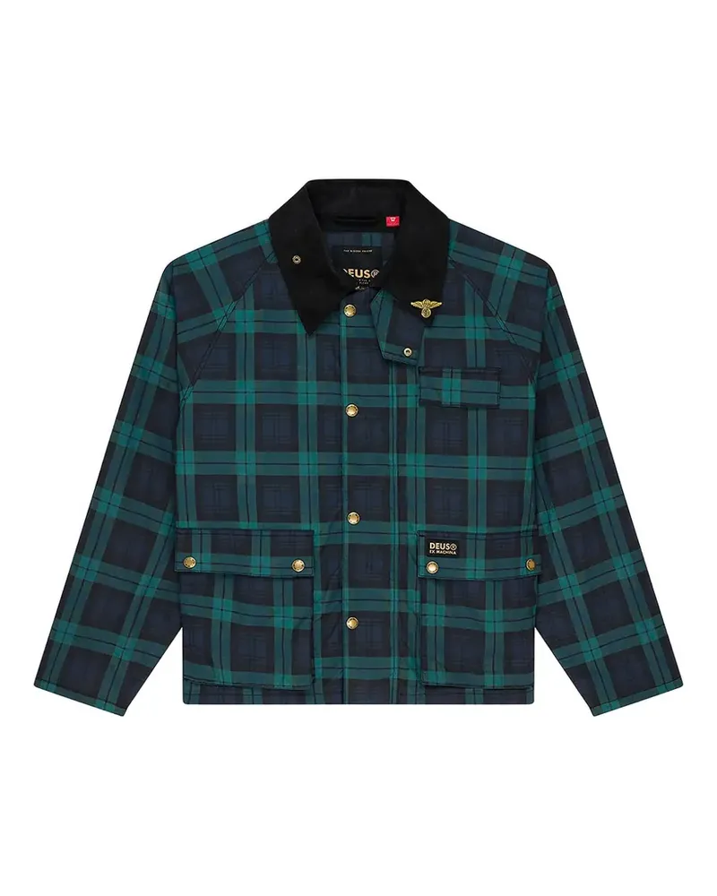 Deus Ex Machina Karierte Jacke mit Cordkragen - Grün Grün