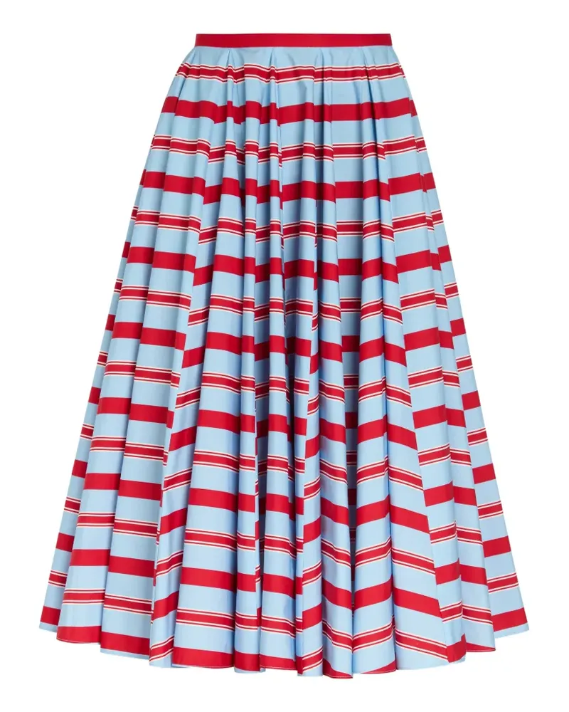 EMILIA WICKSTEAD Bayadere-stripe pleated midi skirt - Blau Blau