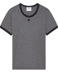 Courrèges T-Shirt mit Logo-Stickerei Grau