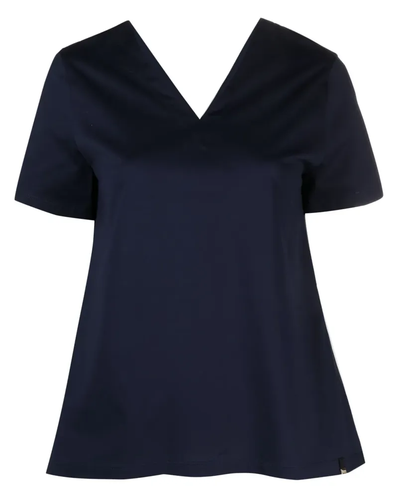 Herno T-Shirt mit V-Ausschnitt - Blau Blau