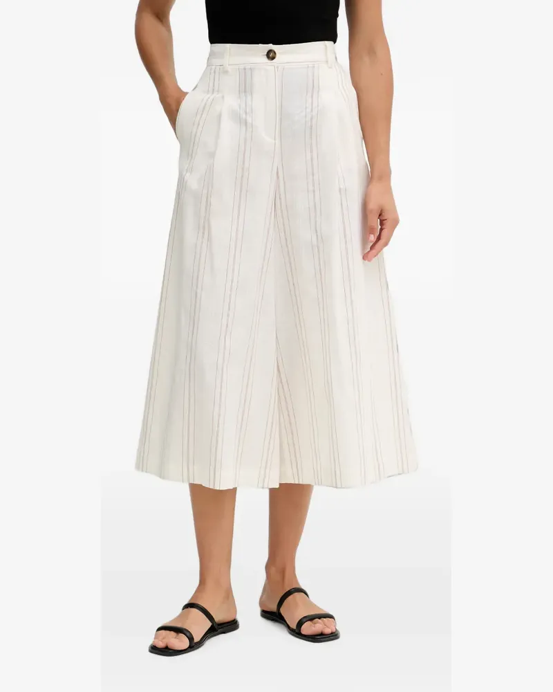 Benetton Gestreifte Plisseehose - Nude Nude