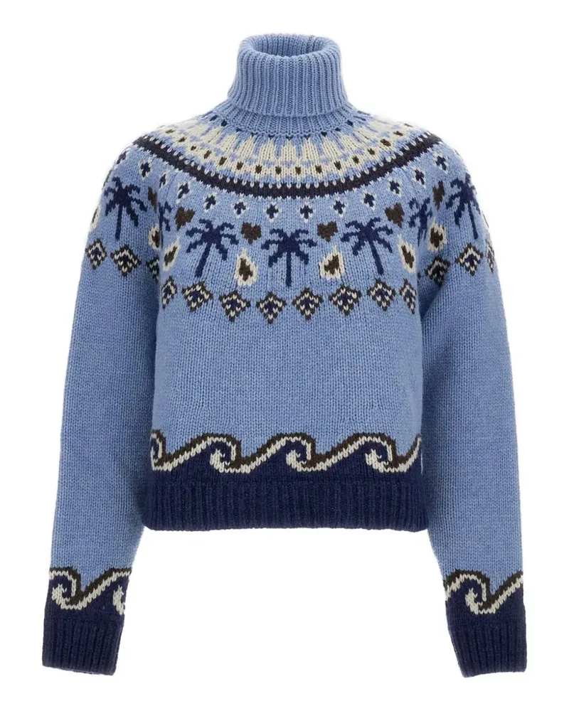 Alanui Rollkragenpullover mit Fair-Isle-Muster - Blau Blau