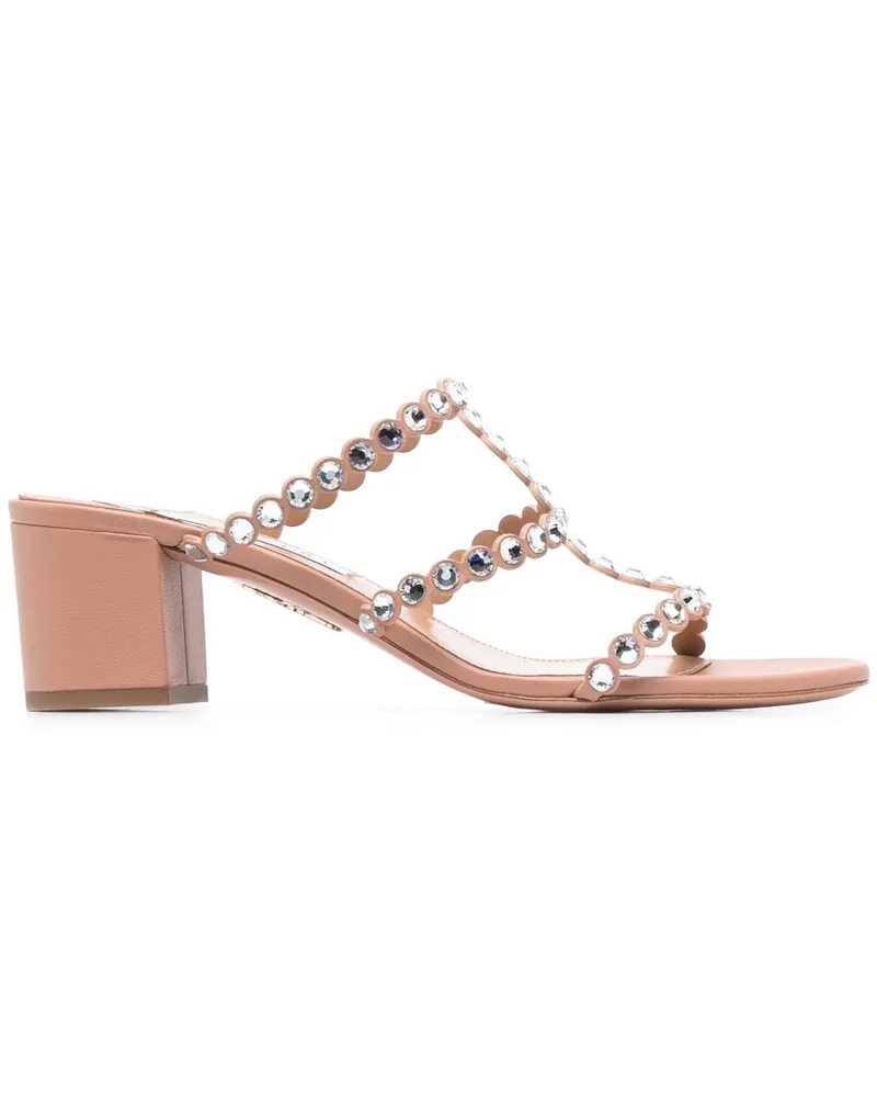Aquazzura Verzierte Sandalen 55mm - Nude Nude