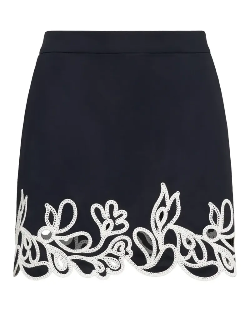 Cinq à Sept Bonnie paisley-embroidered skort - Blau Blau