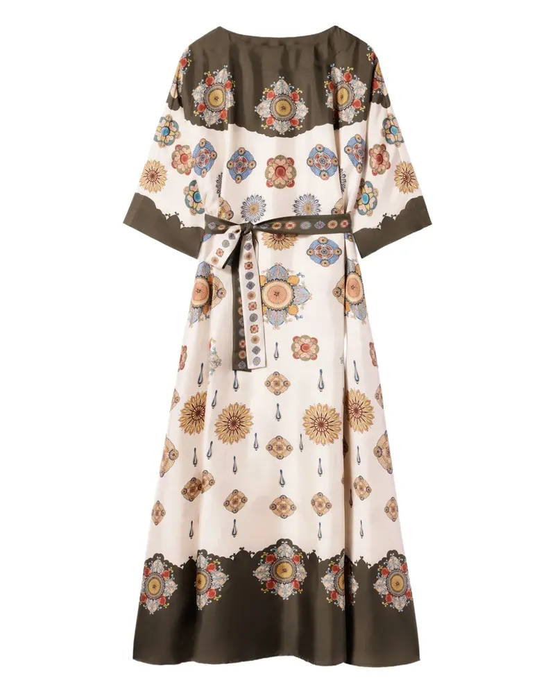 La DoubleJ Kleid aus Seide mit Print - Weiß Weiß