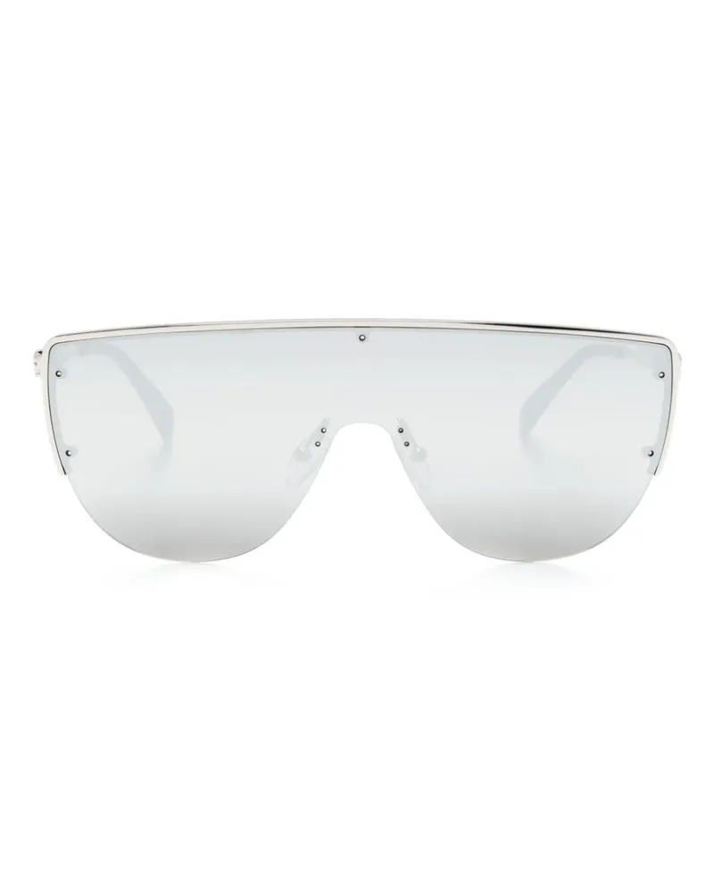 Alexander McQueen Sonnenbrille mit Totenkopf-Nieten - Silber Silber