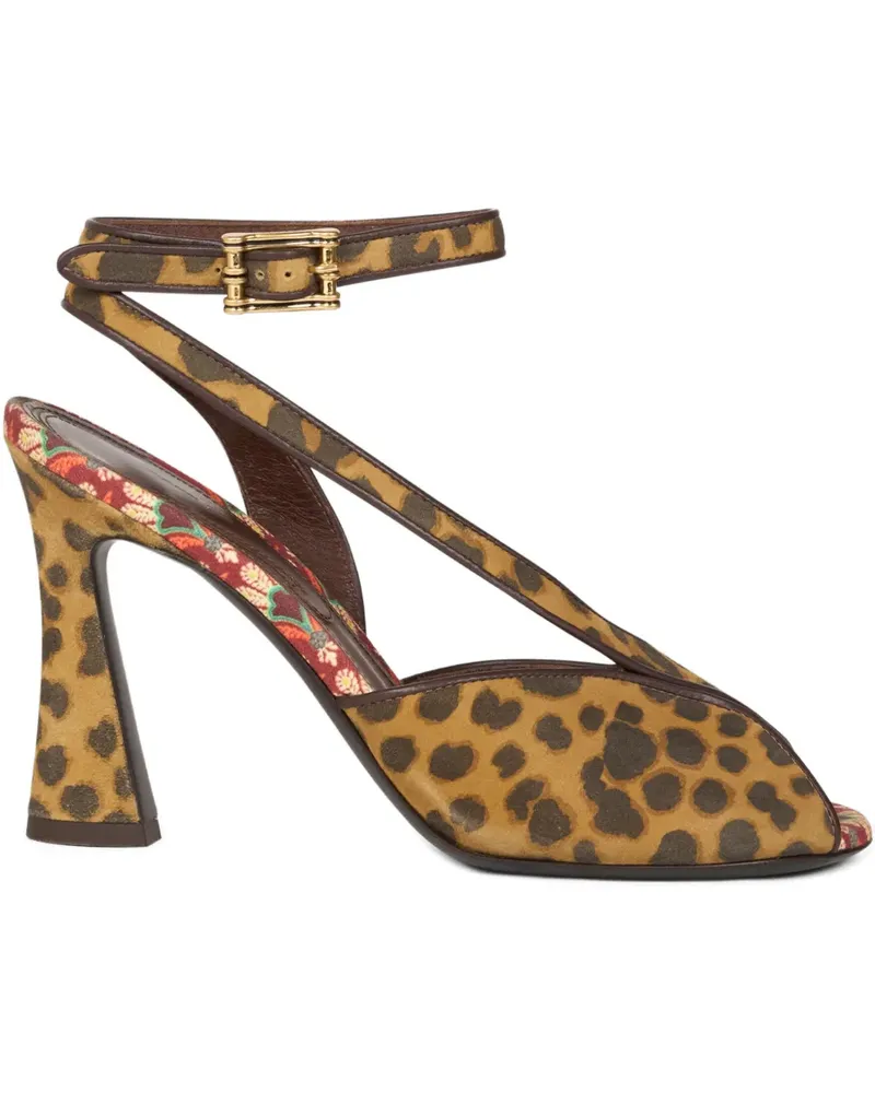 Etro 90mm animal-print heeled sandals - Braun Braun