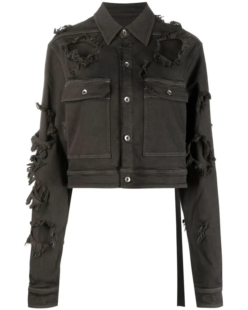 DRKSHDW by Rick Owens Jeansjacke im Distressed-Look - Grau Grau