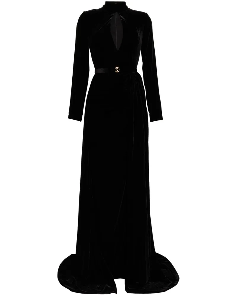 Saiid Kobeisy Langes Kleid aus Samt - Schwarz Schwarz