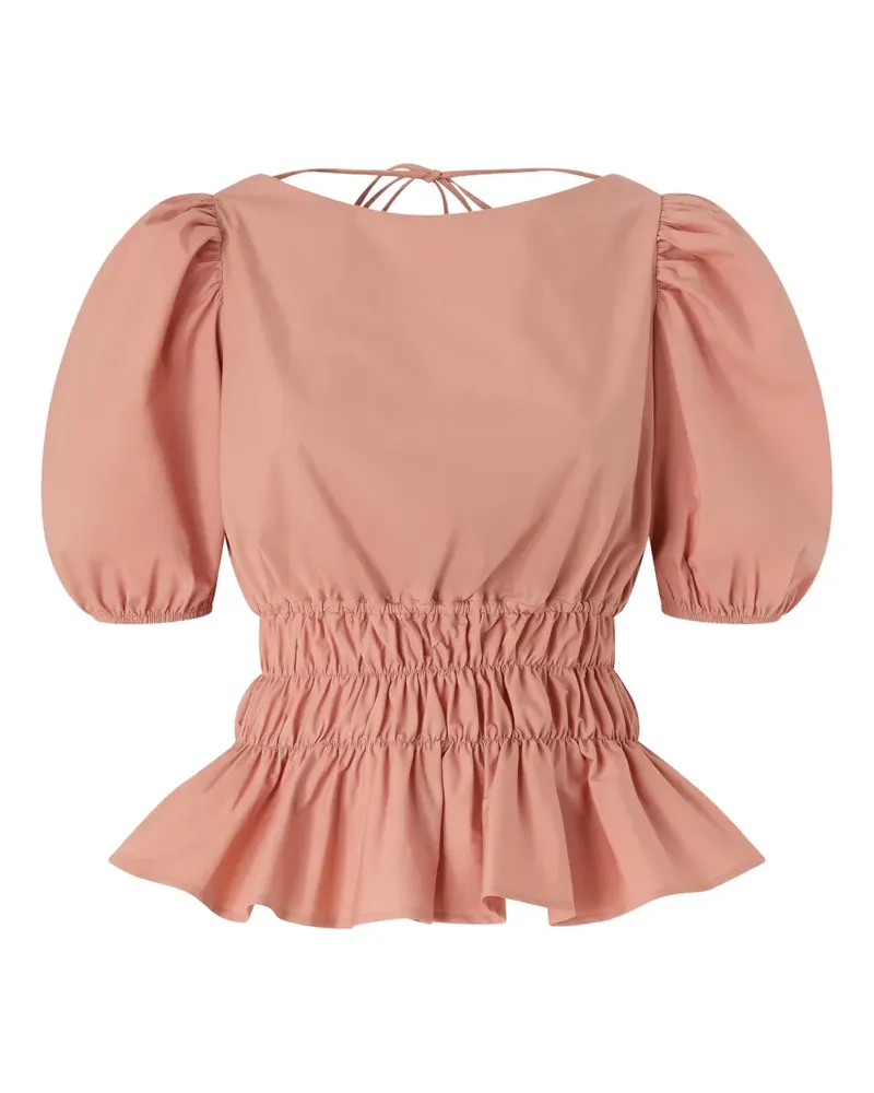 Pinko puffed-sleeve ruffled top - Rosa Rosa