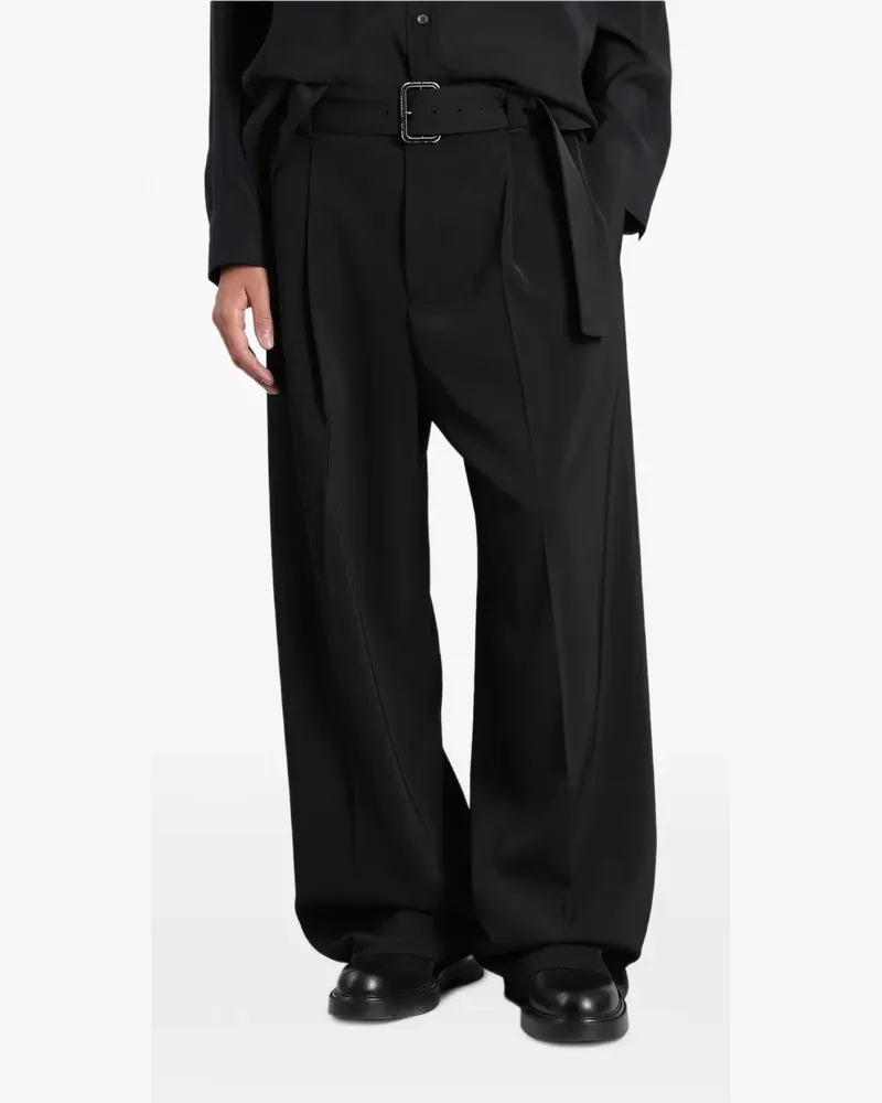 Emporio Armani Plissierte Hose mit Gürtel - Schwarz Schwarz