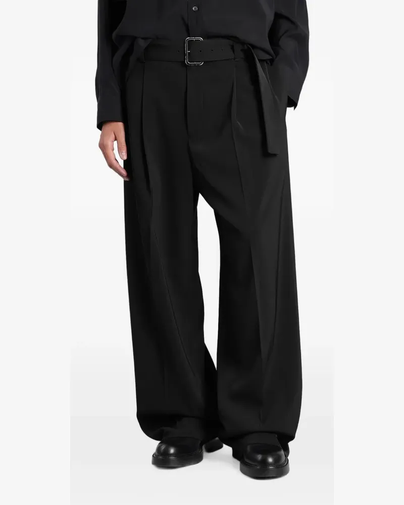 Emporio Armani belted pleated trousers - Schwarz Schwarz