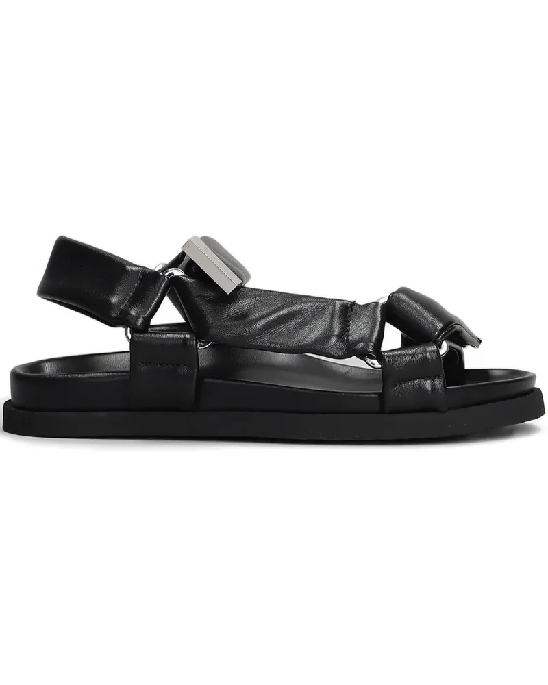ATTICO Flache Salinas Sandalen - Schwarz Schwarz