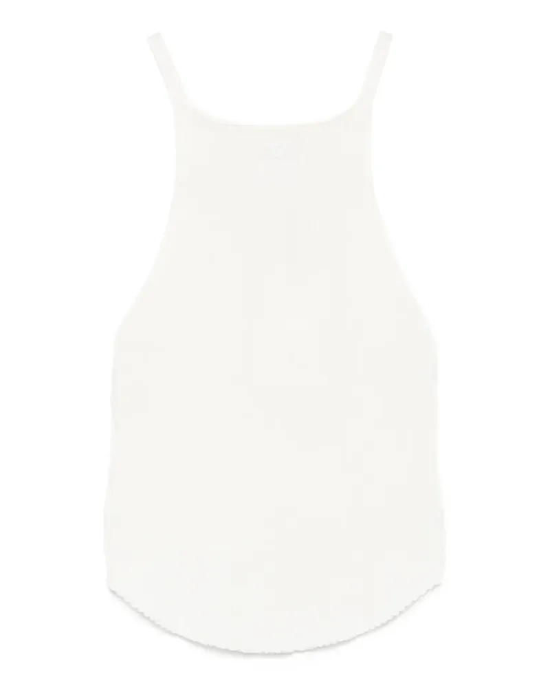 Courrèges Geripptes Neckholder-Tanktop - Weiß Weiß