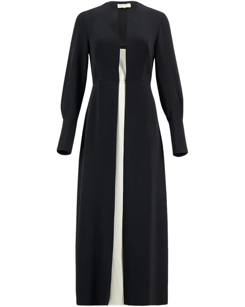 Zeus + Dione Midikleid im Layering-Look - Schwarz Schwarz