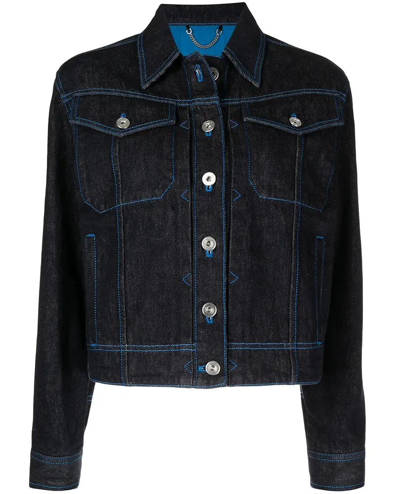 Ferragamo Klassische Cropped-Jeansjacke - Blau Blau